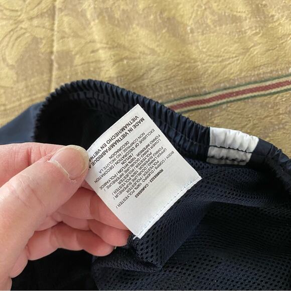 Nike Mens Navy White Stripes Nylon Zip Leg Y2K Athletic Track Pants Medium Retro - Picture 11 of 15